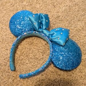 Sparkling Blue Sequin Mouse Ears Headband